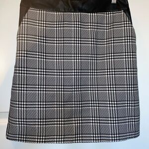 The Limited Black and White Plaid with Leather Women's Skirt